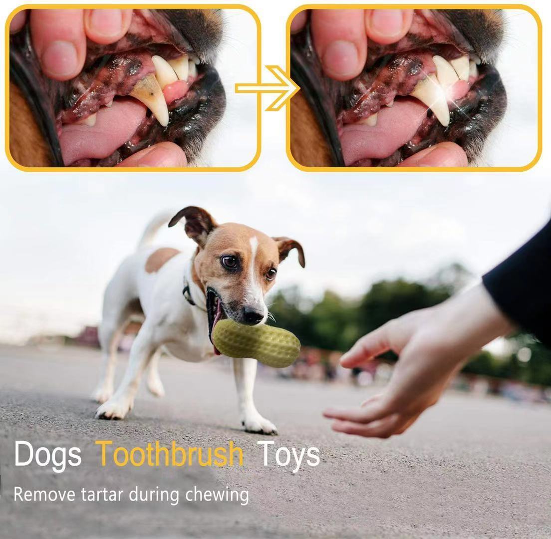 Puppy Cat Dogs  Rubber Peanut Clean Tooth Chew Toy