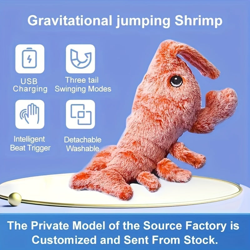 Jumping Cat Shrimp Electric Plush Toy